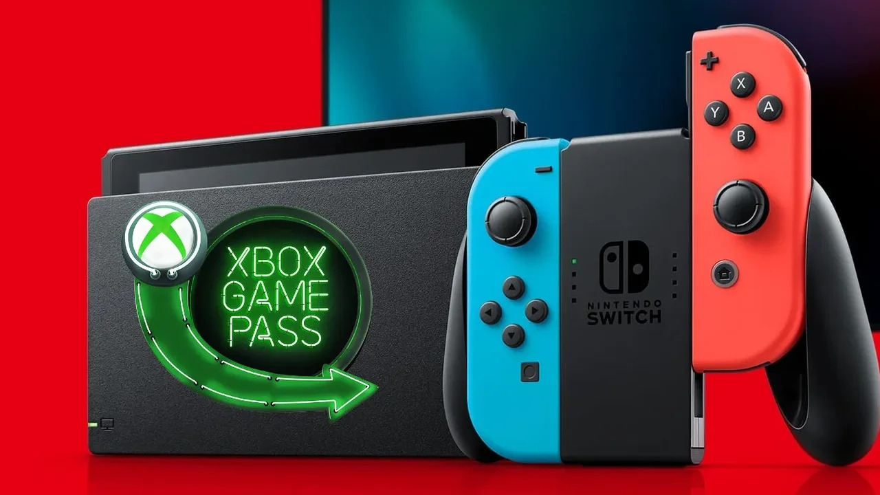 Close up on a plate of mashed potatoes, topped with baked pork chops with cream of mushroom soup, and a side of green beans.