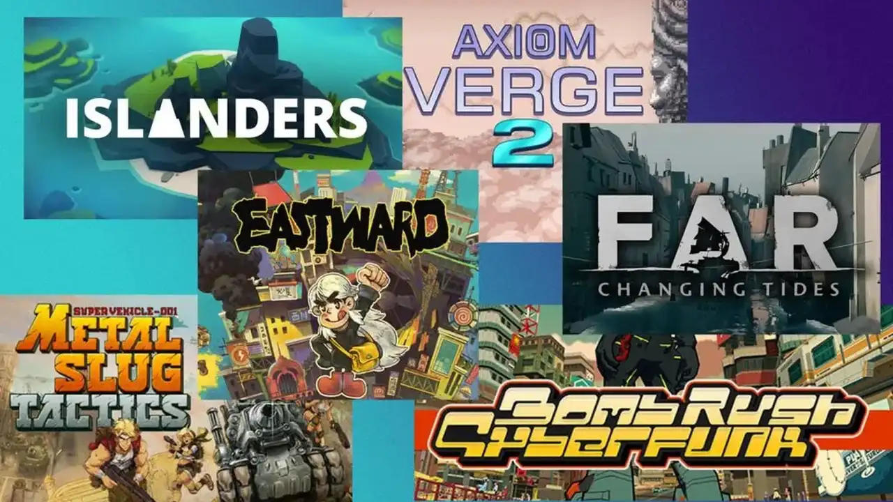 Close up on a plate of mashed potatoes, topped with baked pork chops with cream of mushroom soup, and a side of green beans.